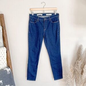 Pilcro and the letterpress | mid-rise skinny dark wash jeans, 30